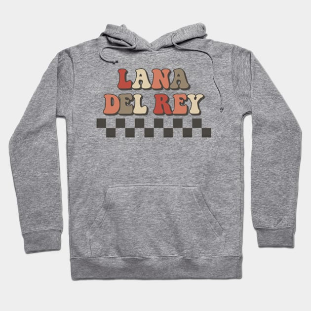 Lana Del Rey Checkered Retro Groovy Style Hoodie by Time Travel Style